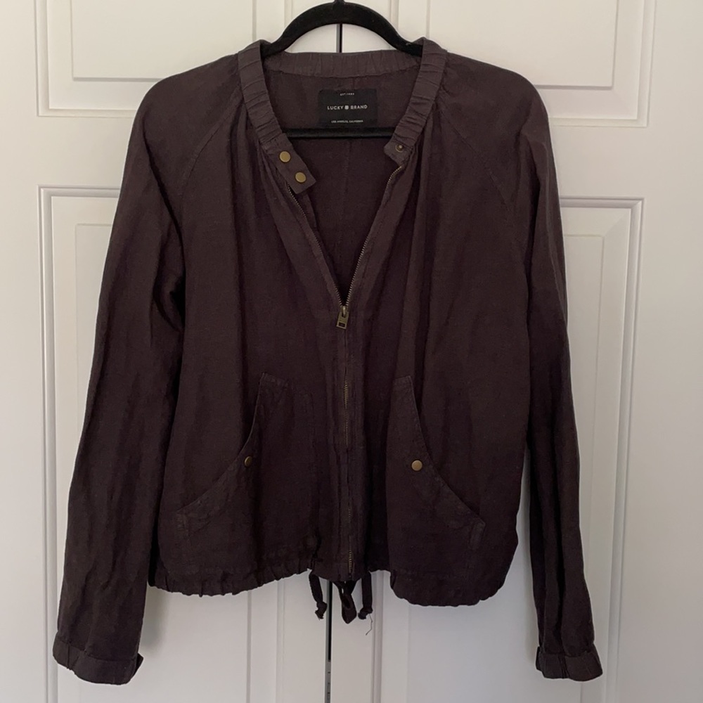 Lucky Brand Linen Zip up jacket